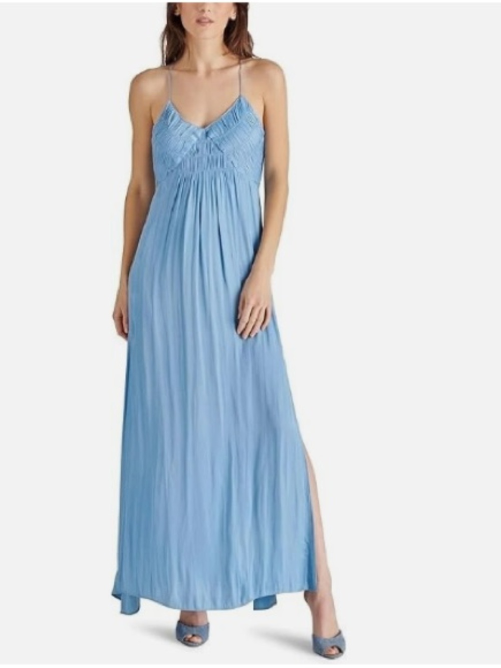 Steve Madden Dusk Blue Briana Maxi Dress with Spaghetti Straps